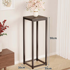 Tall Square Metal Plant Pedestal, 75 cm, Industrial Style