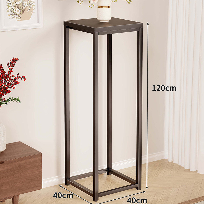 Tall Square Metal Plant Pedestal, 75 cm, Industrial Style