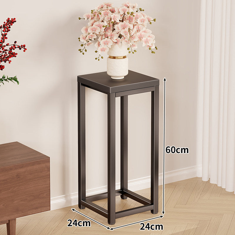 Tall Square Metal Plant Pedestal, 75 cm, Industrial Style