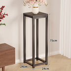 Tall Square Metal Plant Pedestal, 75 cm, Industrial Style