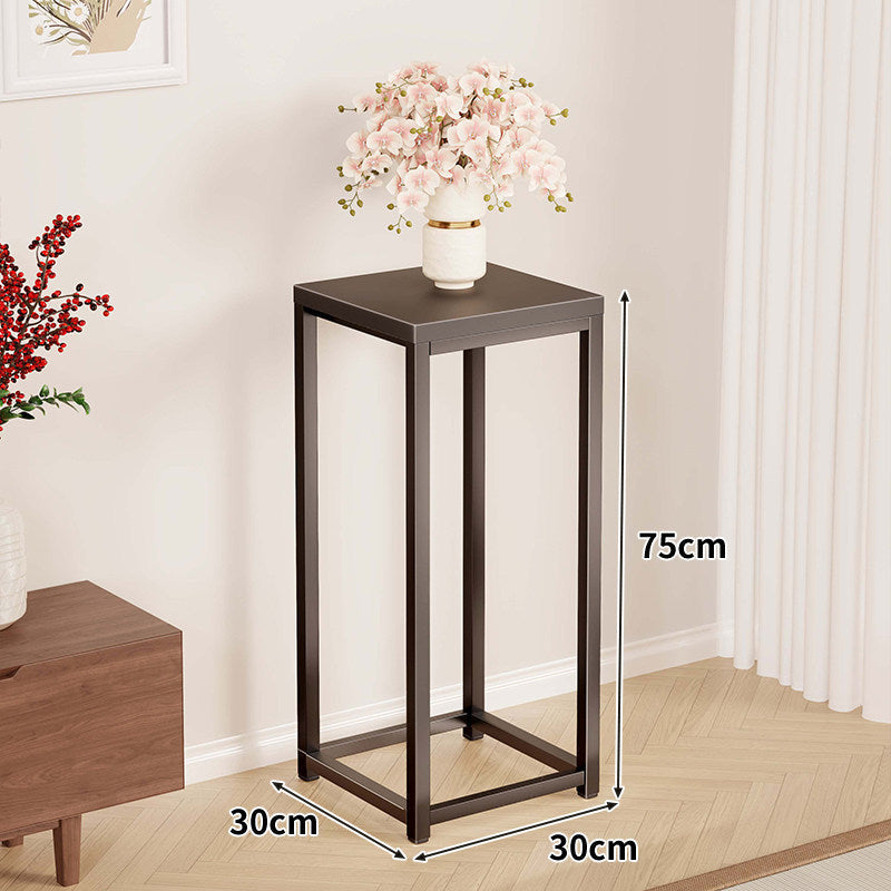 Tall Square Metal Plant Pedestal, 75 cm, Industrial Style
