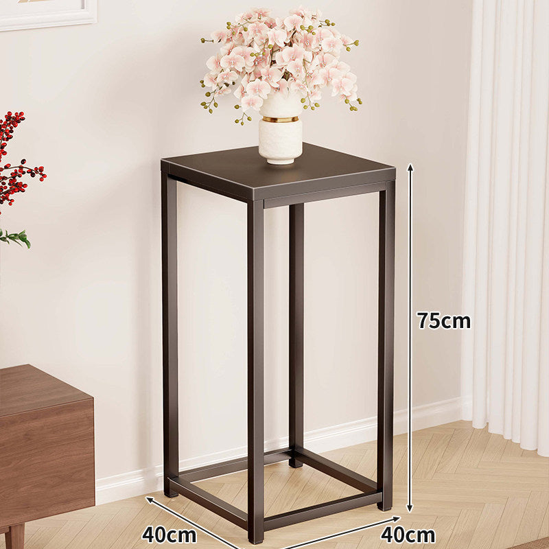 Tall Square Metal Plant Pedestal, 75 cm, Industrial Style