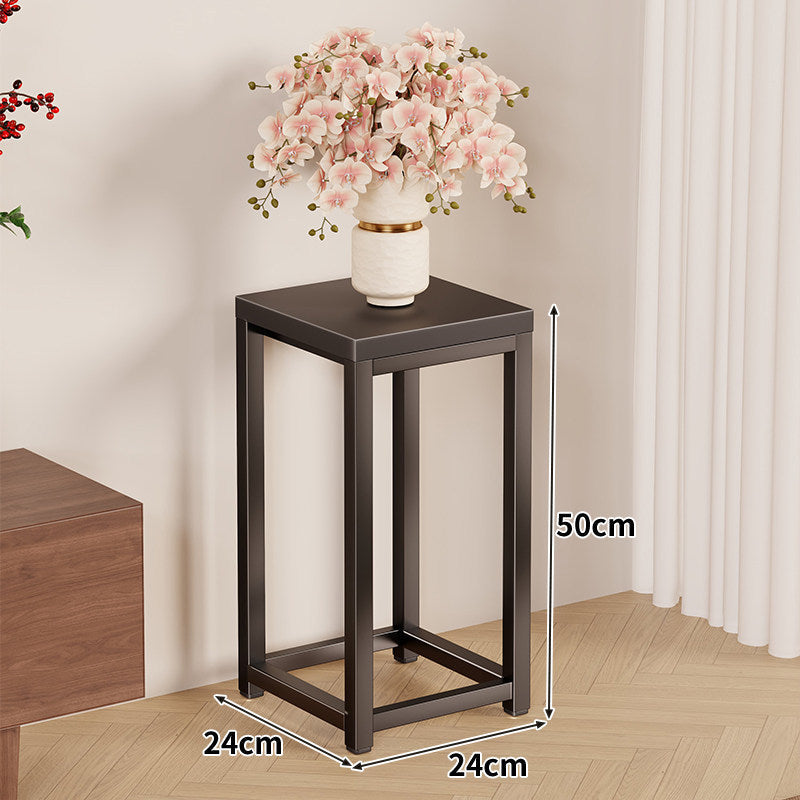 Tall Square Metal Plant Pedestal, 75 cm, Industrial Style