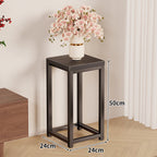 Tall Square Metal Plant Pedestal, 75 cm, Industrial Style