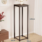 Tall Square Metal Plant Pedestal, 75 cm, Industrial Style