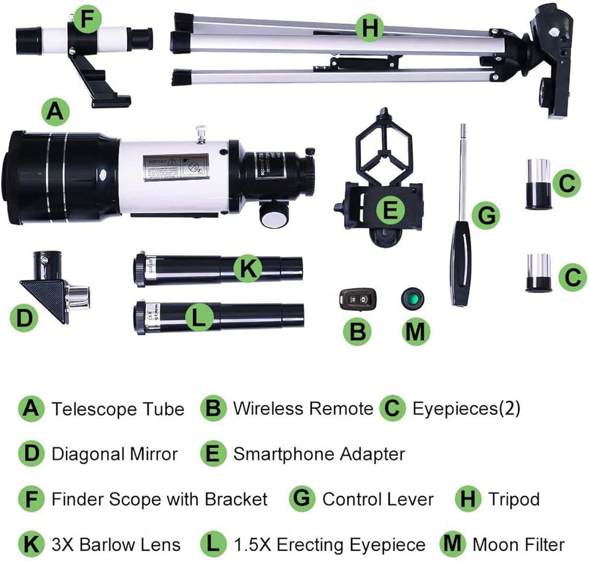 Professional Astronomical Telescope - 70mm Aperture, 300mm Focal Length, view 10