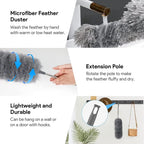 Telescopic Microfibre Duster with Flexible Head, 80–250 cm