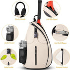 Tennis Backpack with Racket Compartment and Bottle Holder, 13*6*19 inch
