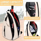 Tennis Backpack with Racket Compartment and Bottle Holder, 13*6*19 inch