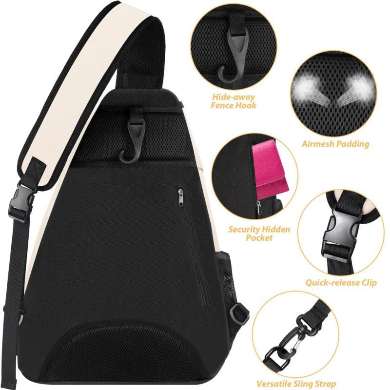 Tennis Gear Tote with Adjustable Padded Shoulder Straps