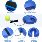 Tennis Solo Practice Trainer with Ground Base, Clip, Ball and Rope
