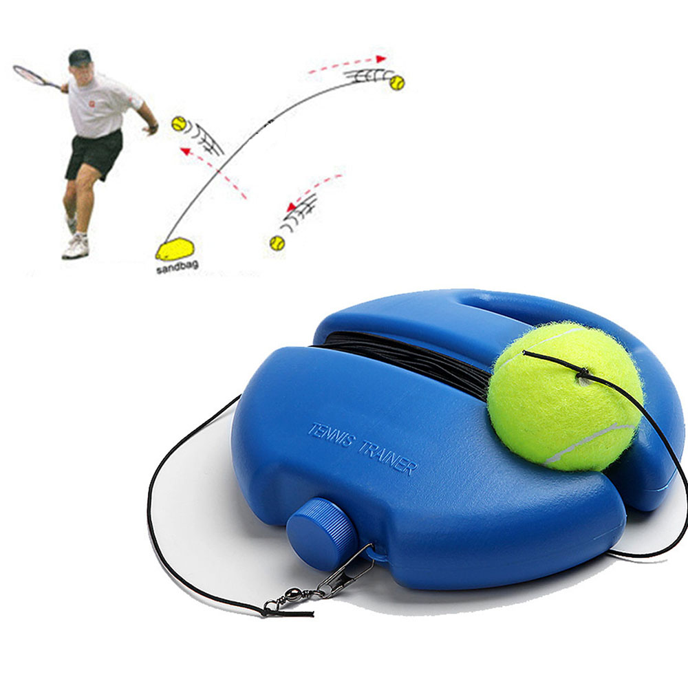 Tennis Solo Practice Trainer with Ground Base, Clip, Ball and Rope