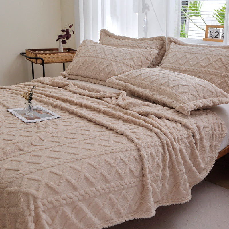 Textured Decorative Throw Blanket for Sofa, Bed and Armchair