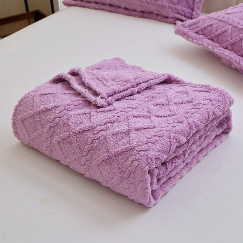 Textured Decorative Throw Blanket for Sofa, Bed and Armchair