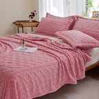 Textured Decorative Throw Blanket for Sofa, Bed and Armchair