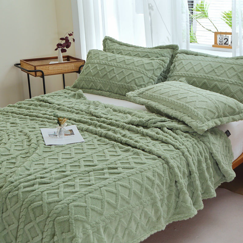 Textured Decorative Throw Blanket for Sofa, Bed and Armchair