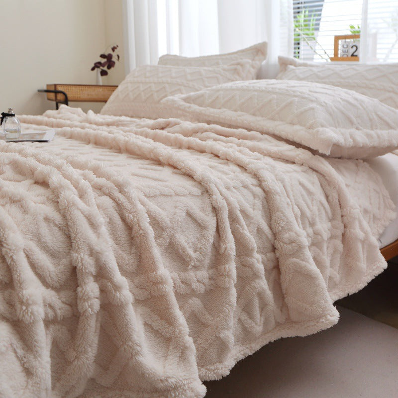 Textured Decorative Throw Blanket for Sofa, Bed and Armchair