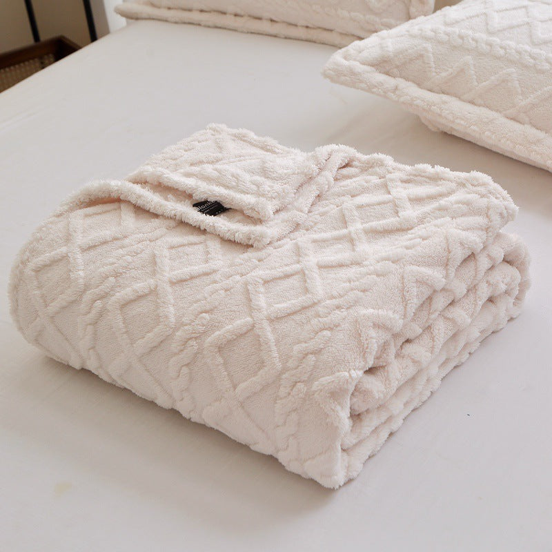 Textured Decorative Throw Blanket for Sofa, Bed and Armchair