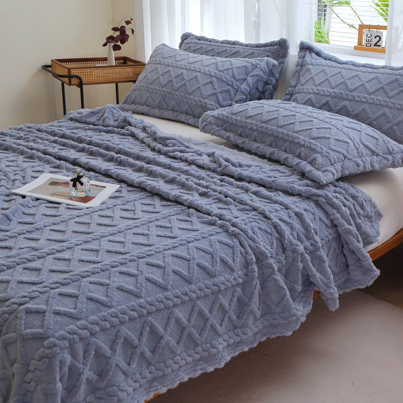 Textured Decorative Throw Blanket for Sofa, Bed and Armchair