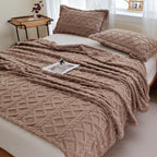 Textured Decorative Throw Blanket for Sofa, Bed and Armchair