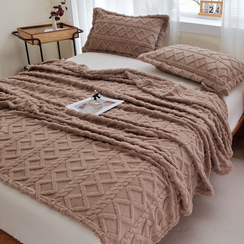 Textured Decorative Throw Blanket for Sofa, Bed and Armchair