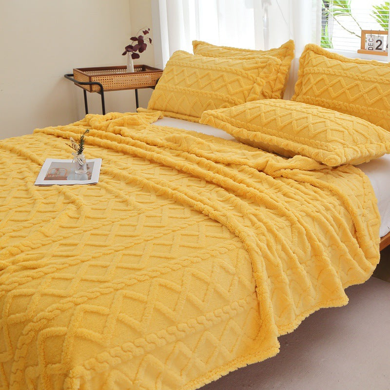 Textured Decorative Throw Blanket for Sofa, Bed and Armchair