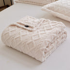 Textured Decorative Throw Blanket for Sofa, Bed and Armchair