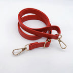Textured Leather Bag Strap with Adjustable Buckle and Metallic Clips