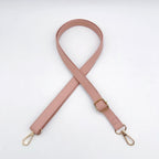 Textured Leather Bag Strap with Adjustable Buckle and Metallic Clips