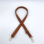 Textured Leather Bag Strap with Adjustable Buckle and Metallic Clips