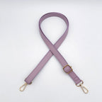 Textured Leather Bag Strap with Adjustable Buckle and Metallic Clips