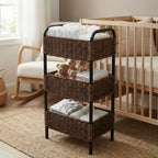 Three-Tier Woven Bathroom Organiser Basket, 11.81 × 7.87 × 23.62 in