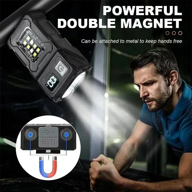 Tactical Mini LED Work Light - Usb-C Rechargeable, Magnetic Base, IPX4, 8.1cm, view 4