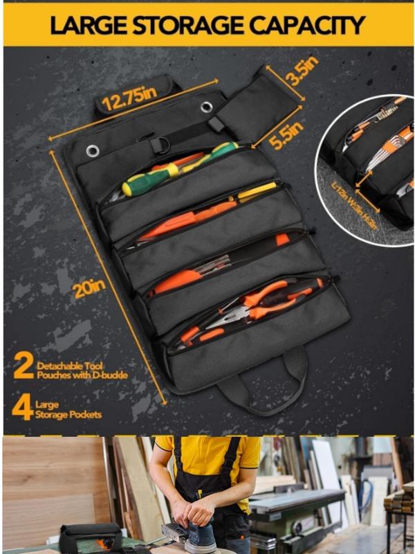 Foldable Tool Storage Bag - Water-Repellent, Lightweight, Mesh Pockets, view 12