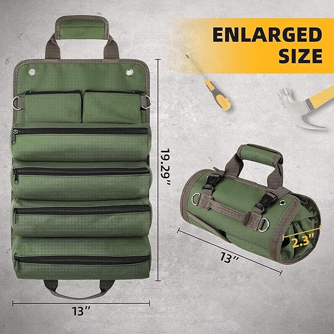 Foldable Tool Storage Bag - Water-Repellent, Lightweight, Mesh Pockets, view 3
