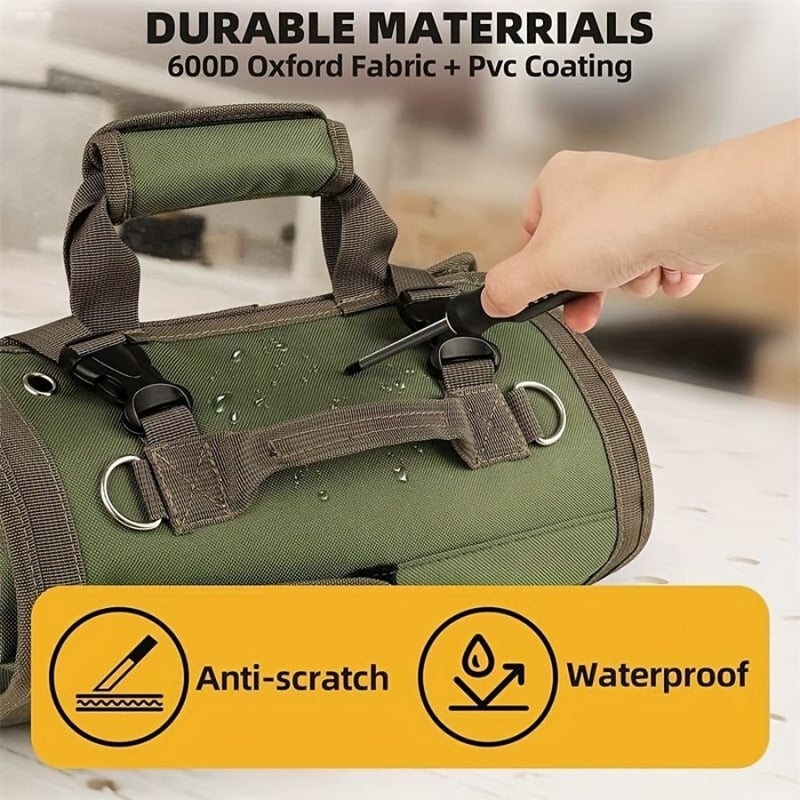 Foldable Tool Storage Bag - Water-Repellent, Lightweight, Mesh Pockets, view 9