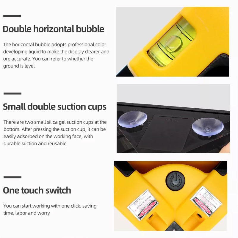 Multifunctional 90° Angle Laser Level for Indoor Use - Engineering Plastic Body, view 5