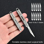 Foldable EDC Knife with Replaceable Stainless Steel Blades, 3cm Blade, view 4