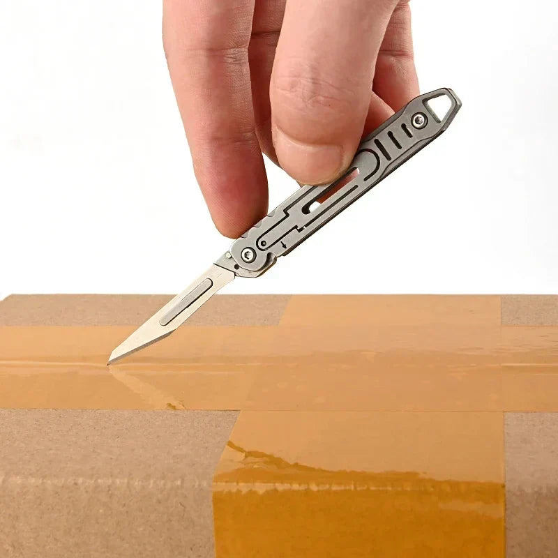 Foldable EDC Knife with Replaceable Stainless Steel Blades, 3cm Blade, view 6