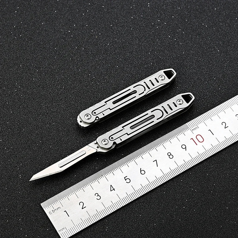 Foldable EDC Knife with Replaceable Stainless Steel Blades, 3cm Blade, view 7