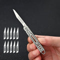 Foldable EDC Knife with Replaceable Stainless Steel Blades, 3cm Blade