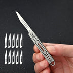 Foldable EDC Knife with Replaceable Stainless Steel Blades, 3cm Blade