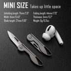 Mini Titanium Alloy Folding Pocket Knife - 7cr17Mov Steel Blade, 6g, view 5