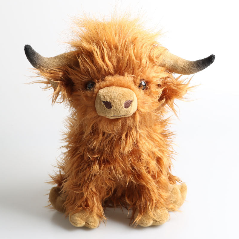 Plush Scottish Highland Cow Toy for Children - Soft, Washable, Ages 3+