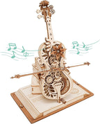 DIY Wooden Cello Music Box - 3D Puzzle, Self Playing, Brown Wood, view 7