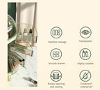 Transparent Makeup Organiser with Rotating Compartments and Drawers, 34 cm