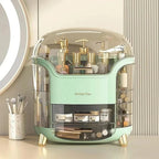 Transparent Makeup Organiser with Rotating Compartments and Drawers, 34 cm