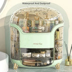Transparent Makeup Organiser with Rotating Compartments and Drawers, 34 cm