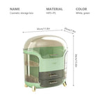 Transparent Makeup Organiser with Rotating Compartments and Drawers, 34 cm