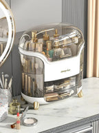 Transparent Makeup Organiser with Rotating Compartments and Drawers, 34 cm